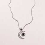 Gemstone Silver Moon Pendant Necklace：圖片 14