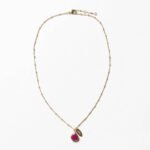 July Ruby Birthstone Necklace：圖片 3