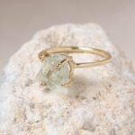 Green Amethyst Raw Freeform Gold or Silver Ring：圖片 3