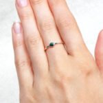 Genuine Malachite Silver, Gold or Rose Gold Ring：圖片 2