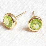 Genuine Peridot Silver or Gold Stud Earrings：圖片 7