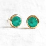 Green Jade Silver or Gold Stud Earrings：圖片 7
