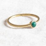 Genuine Malachite Silver, Gold or Rose Gold Ring：圖片 12