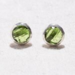 Genuine Peridot Silver or Gold Stud Earrings